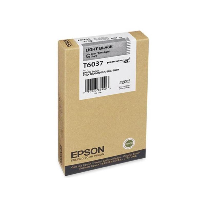 Epson inkoustová náplň/ C13T603700/ StylusPro7800/ 7880/ 9800/ 9880/ Světlá/ 220ml