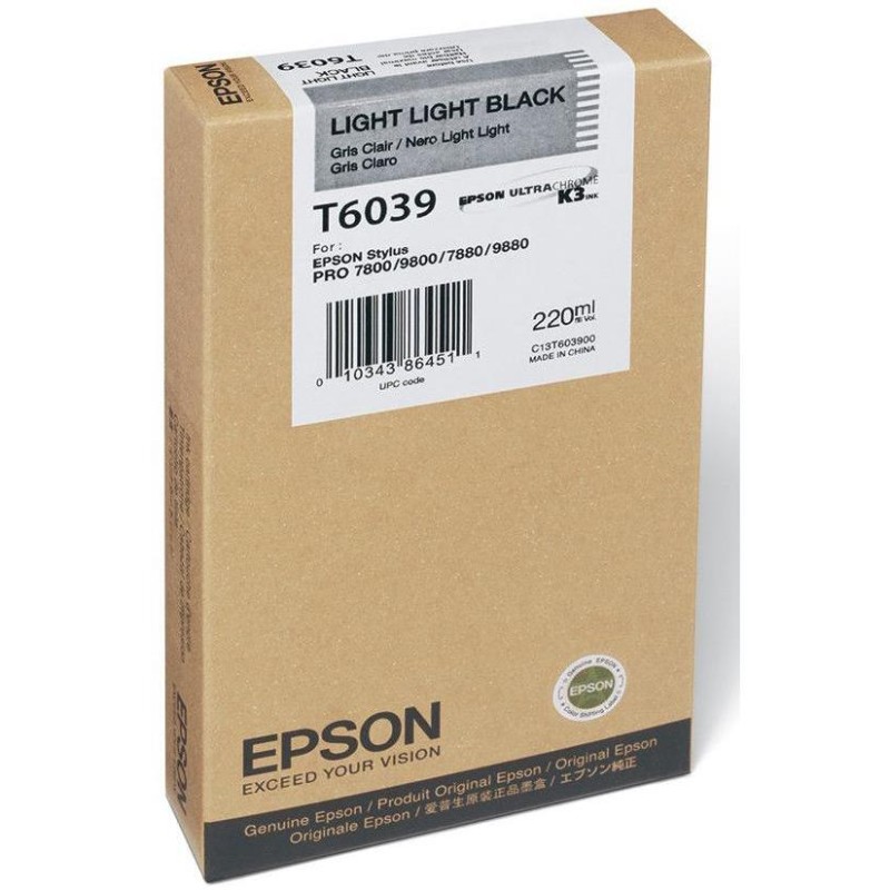 Epson inkoustová náplň/ C13T603900/ StylusPro7800/ 7880/ 9800/ 9880/ Světlá Světlá/ 220ml