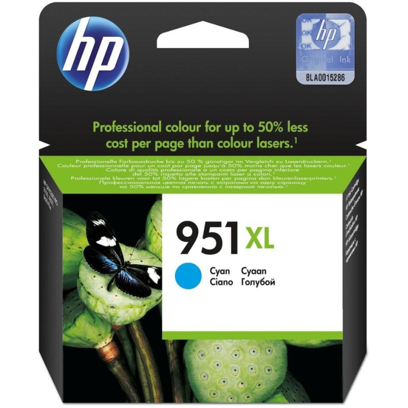 HP (951XL) inkoustová kazeta azurová, CN046AE originál