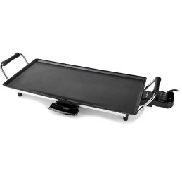 NEDIS stolní gril Teppanyaki/ pečicí povrch (d x š): 47,5 x 26,5 cm/ 5 nastavení teploty/ výkon 2000 W/ kov/ černý