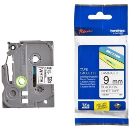 BROTHER laminovaná páska TZE-221/ bílá-černá/ 9mm