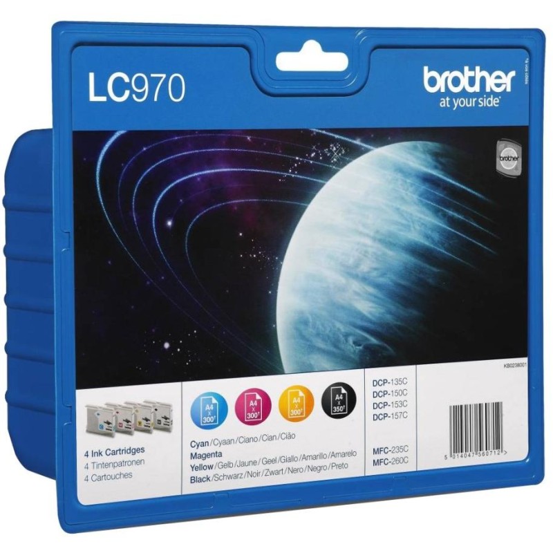 BROTHER inkoustová náplň LC-970 VALBP/ multipack/ Černá + tři barvy