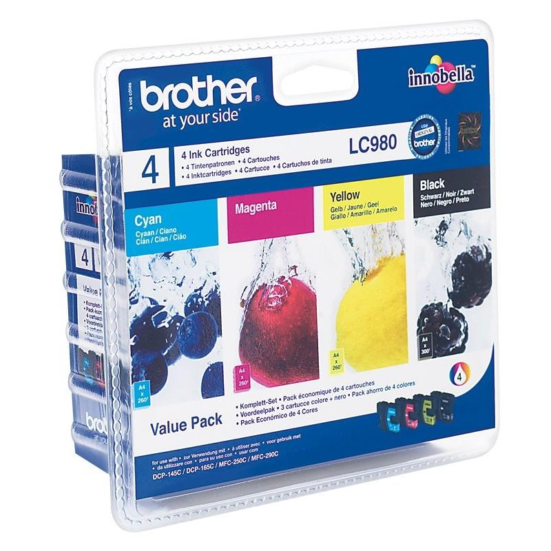 BROTHER inkoustová náplň LC-980 VALBP/ multipack/ Černá + tři barvy