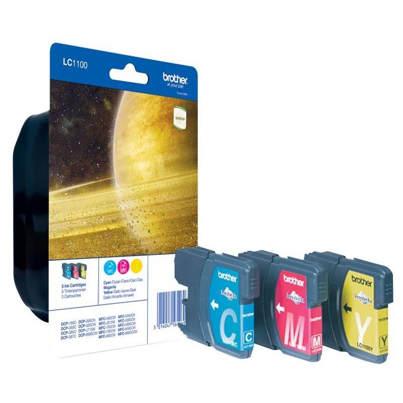 BROTHER inkoustová náplň LC-1100 RBWBP/ multipack/ Tři barvy