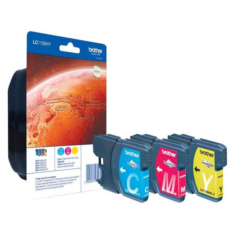 BROTHER inkoustová náplň LC-1100HY RBWBP/ multipack/ Tři barvy