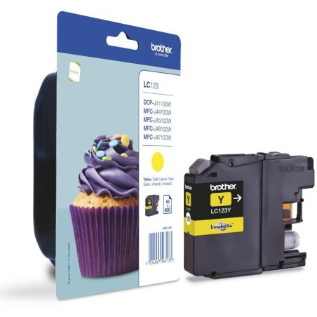 BROTHER inkoustová náplň LC-123Y/ Žlutá/ 600 stran