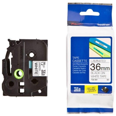 BROTHER laminovaná páska TZE-261/ bílá-černá/ 36mm