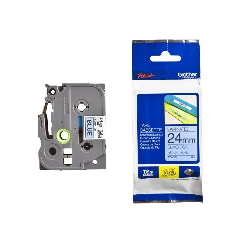 BROTHER laminovaná páska TZE-551/ modrá-černá/ 24mm