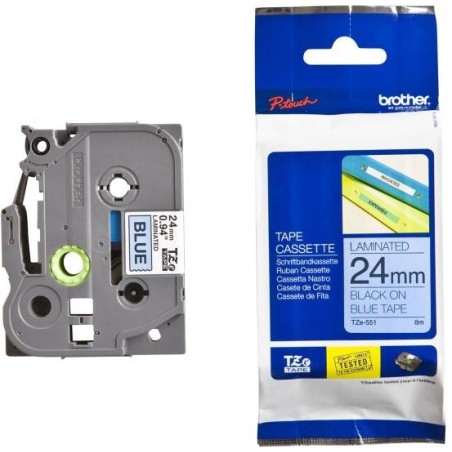 BROTHER laminovaná páska TZE-551/ modrá-černá/ 24mm