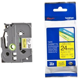 BROTHER laminovaná páska TZE-651/ žlutá-černá/ 24mm