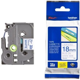 BROTHER laminovaná páska TZE-243/ bílá-modrá/ 18mm