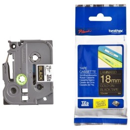 BROTHER laminovaná páska TZE-344/ černá-zlatá/ 18mm