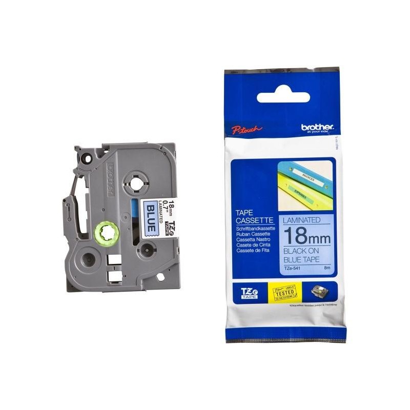 BROTHER laminovaná páska TZE-541/ modrá-černá/ 18mm