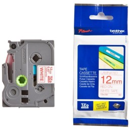 BROTHER laminovaná páska TZE-232/ bílá-červená/ 12mm