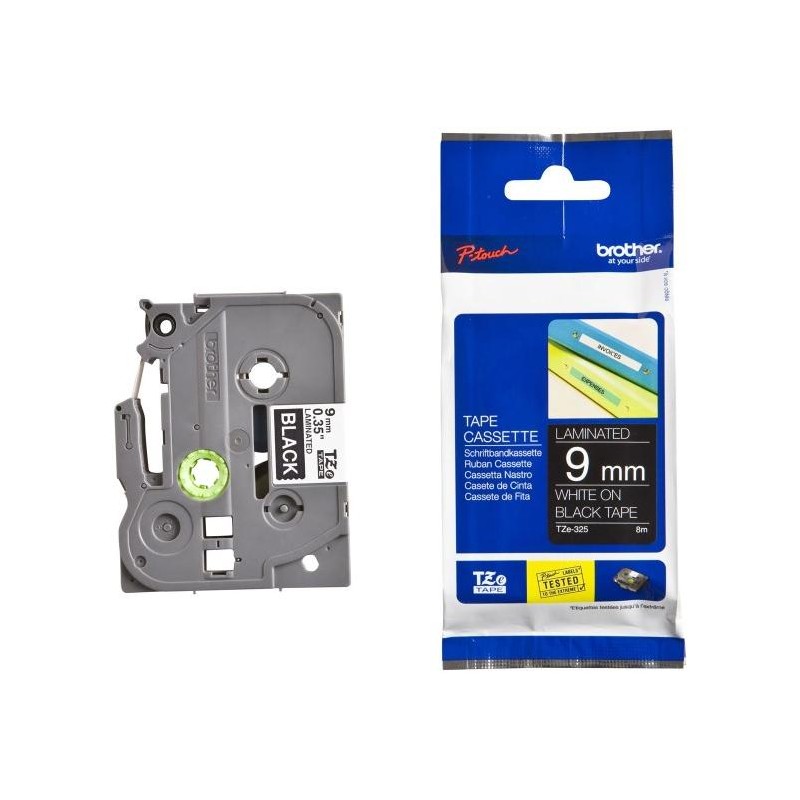 BROTHER laminovaná páska TZE-325/ černá-bílá/ 9mm