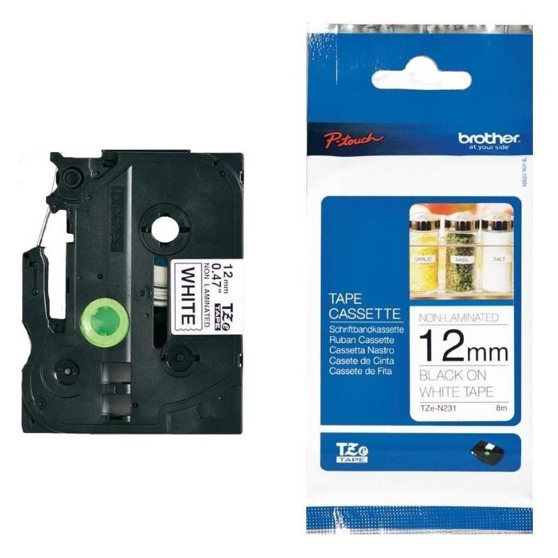 BROTHER nelaminovaná páska TZE-N231/ bílá-černá/ 12mm