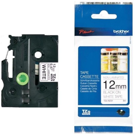 BROTHER nelaminovaná páska TZE-N231/ bílá-černá/ 12mm