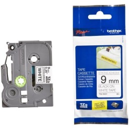 BROTHER extrémně přilnavá páska TZE-S221/ bílá-černá/ 9mm