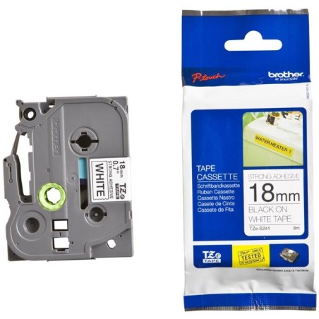 BROTHER extrémně přilnavá páska TZE-S241/ bílá-černá/ 18mm