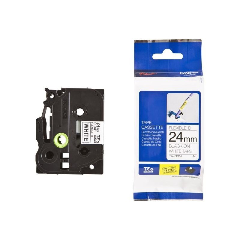 BROTHER flexibilní páska TZE-FX251/ průsvitná-černá/ 24mm