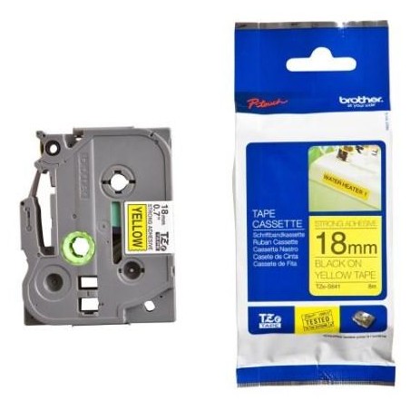 BROTHER extrémně přilnavá páska TZE-S641/ žlutá-černá/ 18mm