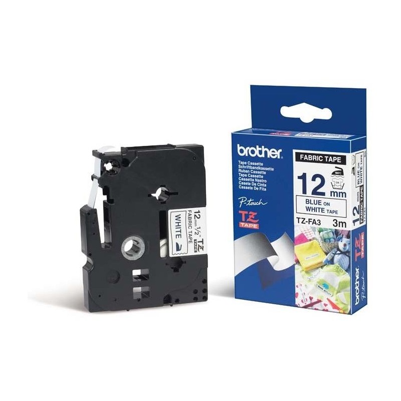 BROTHER zažehlovací páska TZ-FA3/ bílá-modrá/ 12mm