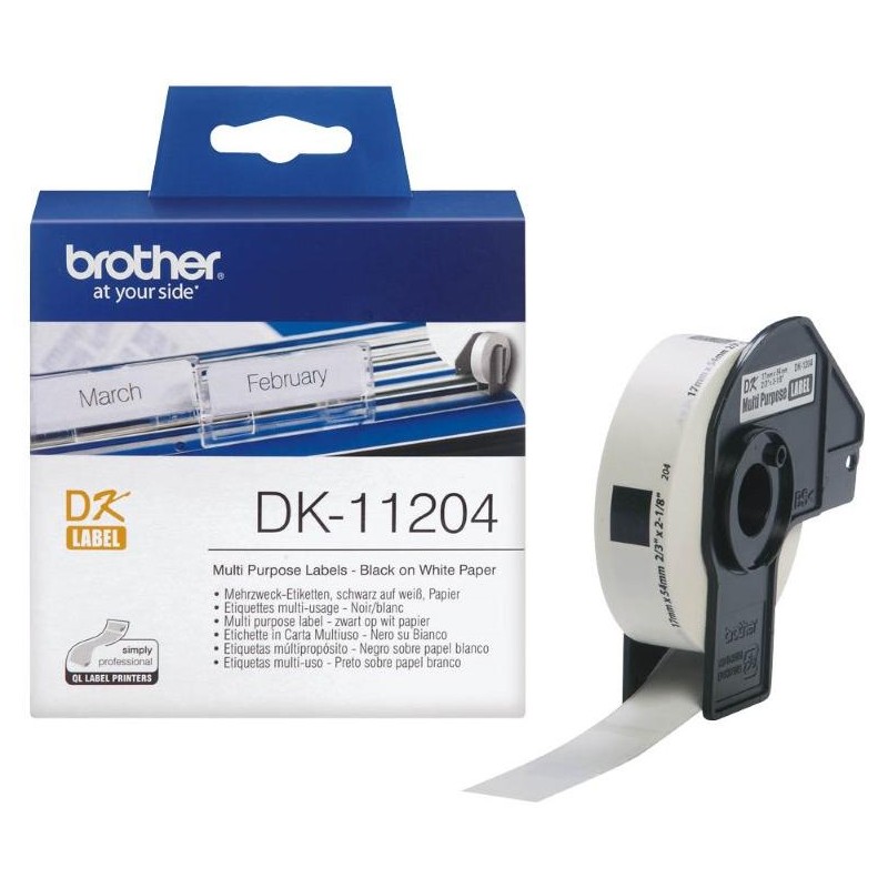 BROTHER papírové štítky DK-11204/ QL/ univerzální štítek/ 400ks/ 17 x 54mm
