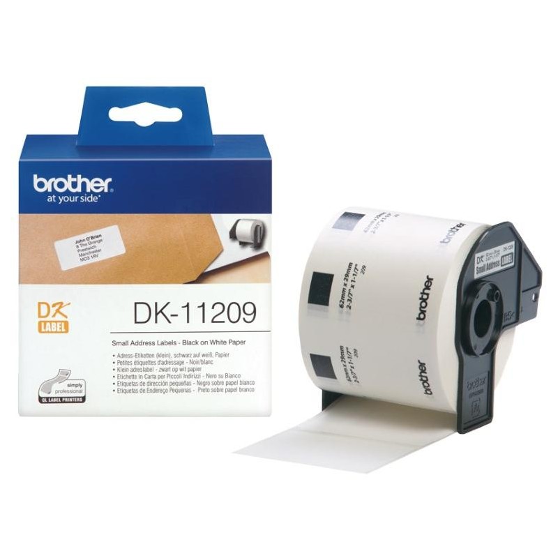 BROTHER papírové štítky DK-11209/ QL/ úzké adresy/ 800 ks/ 29 x 62mm