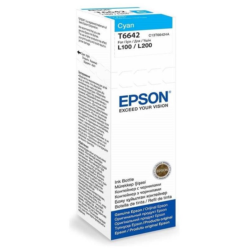 Epson inkoustová náplň 664/ C13T66424A/ L100/ L110/ L200/ L210/ L355/ L550/ 70ml/ Modrá