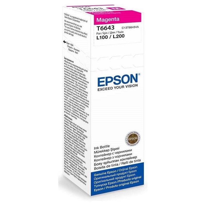 Epson inkoustová náplň 664/ C13T66434A/ L100/ L110/ L200/ L210/ L355/ L550/ 70ml/ Magenta