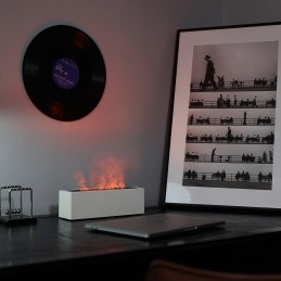 IMMAX aroma difuzér a zvlhčovač vzduchu FLAME s imitací plamene/ 10W/ DC5V, 2A/ objem 200ml/ bílý