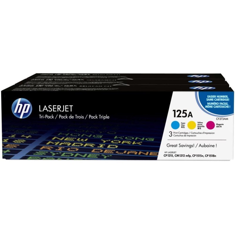 HP toner  pro HP CLJ CP1215, 1515 (3x1400 str) CMY (CB541A-543A) CF373AM originál