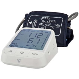 NEDIS chytrý tlakoměr/ Rameno/ Bluetooth/ LCD displej/ detekce nepravidelného srdečního tepu/ detekce nošení manžety/ in