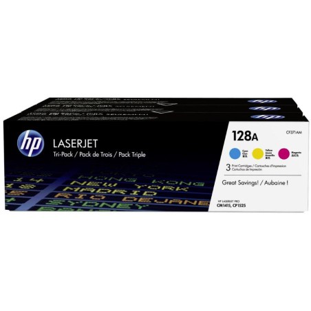 HP (128A) CMY 3-pack LJ Toner Cart, 3 x 1 300 str, CF371AM originál