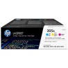 HP 305A CMY 3er-Pack LJ Tonerkartusche, 3 x 2600 Seiten, CF370AM original