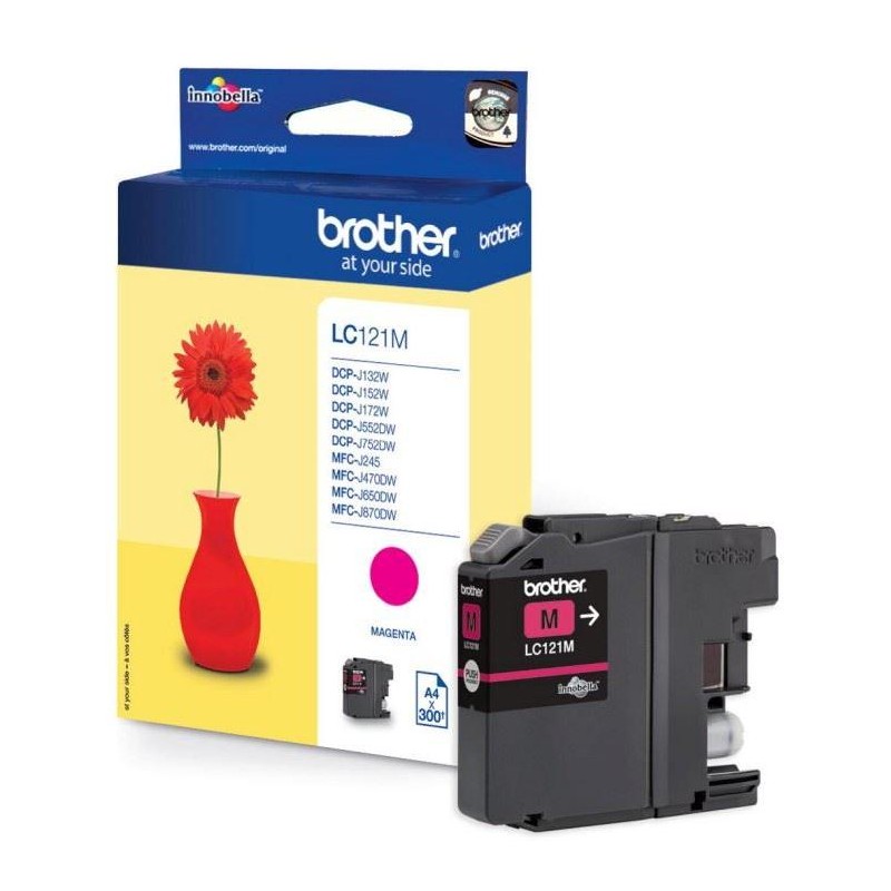 BROTHER inkoustová náplň LC-121M/ Purpurová/ 300 stran
