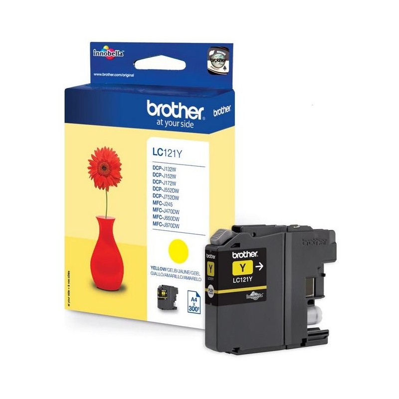 BROTHER inkoustová náplň LC-121Y/ Žlutá/ 300 stran