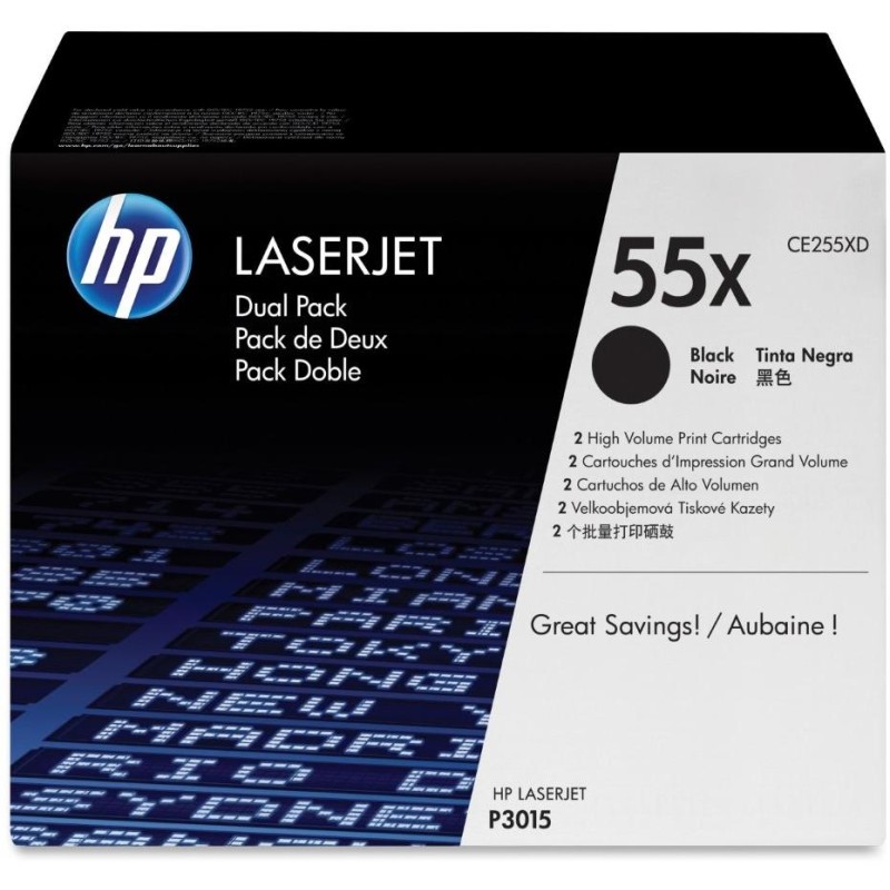 HP černý toner, CE255XD pro LJ P3015 high capacity originál