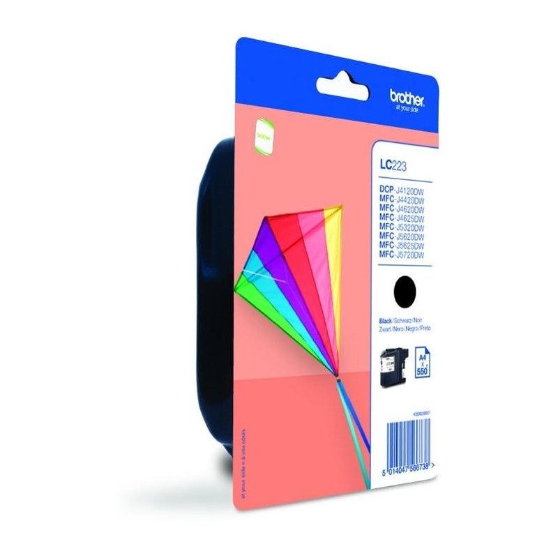 BROTHER inkoustová náplň LC-223BK/ Černá/ 550 stran