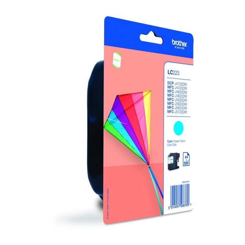 BROTHER inkoustová náplň LC-223C/ Azurová/ 550 stran