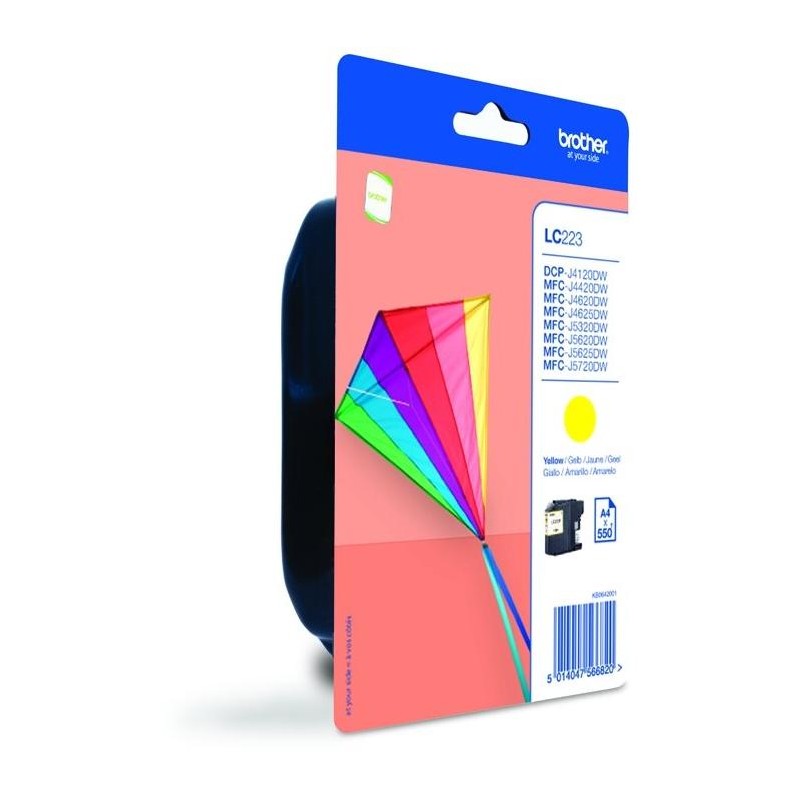 BROTHER inkoustová náplň LC-223Y/ Žlutá/ 550 stran