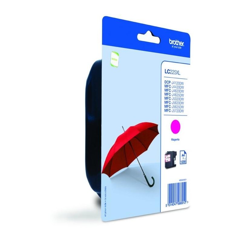 BROTHER inkoustová náplň LC-225XLM/ Purpurová / 1200 stran
