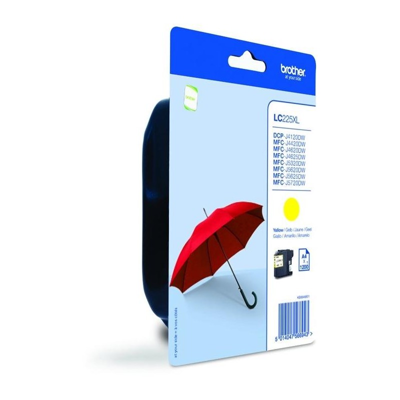 BROTHER inkoustová náplň LC-225XLY/ Žlutá/ 1200 stran