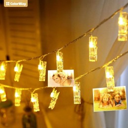 COLORWAY LED fotokolíčky / 20 LED / délka 3 m / teplá bílá/ napájení USB