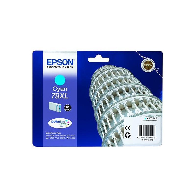 Epson inkoustová náplň/ T7902/ WF-5620/ WF-5690/ 17.1ml/ XL azurová