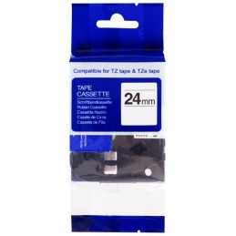 PRINTLINE kompatibilní páska s Brother TZE-253, 24mm, modrý tisk/bílý podklad
