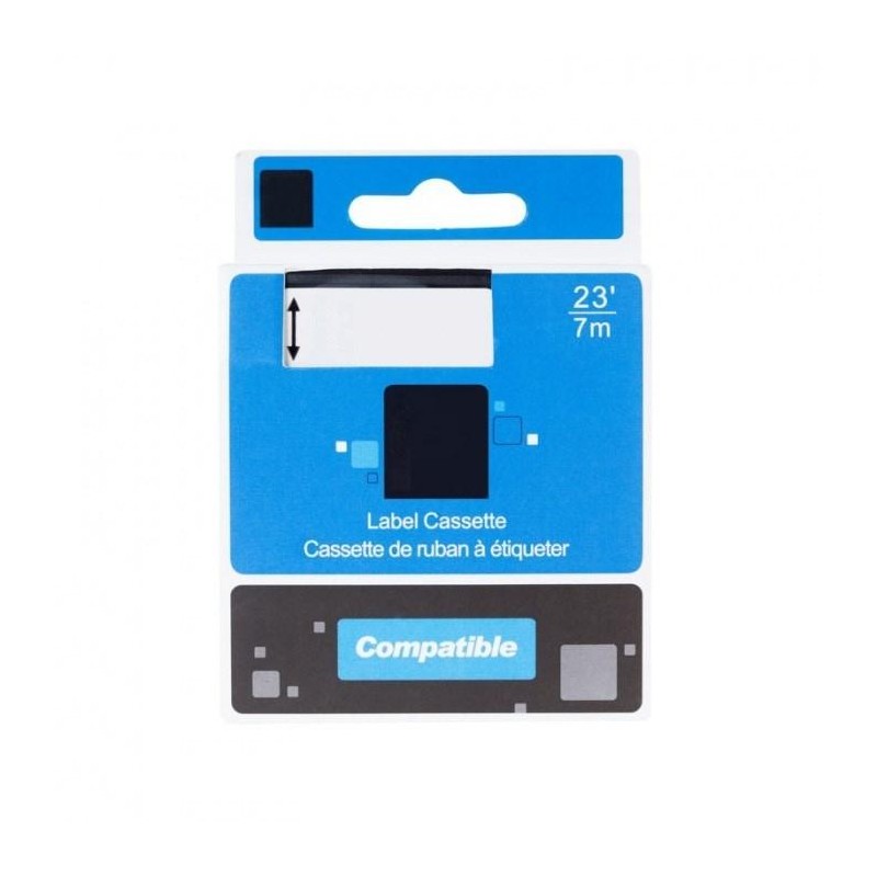 PRINTLINE kompatibilní páska s DYMO, 45017 S0720570,12mm,7m,černý tisk/červený podklad, D1