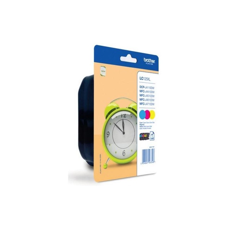 BROTHER inkoustová náplň LC-125XLRBWBP multipack 3 barvy (C/M/Y)