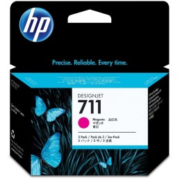 HP inkoustová kazeta 711 purpurová CZ135A originál 3-pack