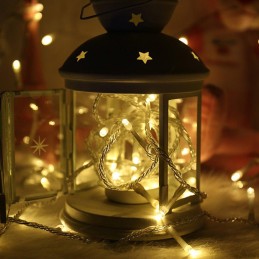 COLORWAY LED řetěz/ vnitřní / 100 LED / délka 10m / teplá bílá/ 8 funkcí/ napájení USB